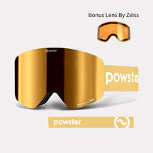 Powster Asteroid ZEISS Bonus Lens Ski Goggles Yellow Lenses With Yellow White Straps