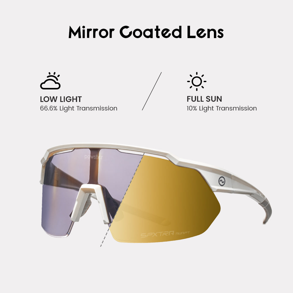 goggles light transmission Tidal TT Photochromic Sports Glasses Shadowless Purple (Transparent Green Frame)