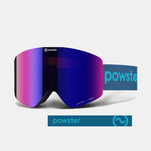 Powster Asteroid ZEISS Lens Ski Goggles Purple Lenses With Blue Straps