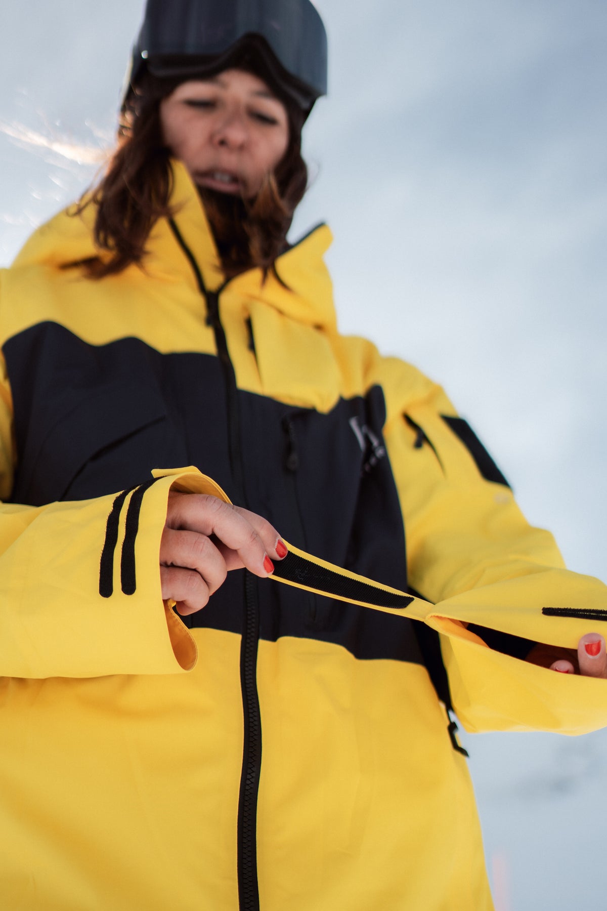 Vanguard 스키 재킷 단열 밀랍 노란색 및 검정색