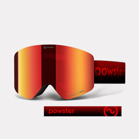 Powster Asteroid ZEISS Lens Ski Goggles Red Lenses With Red Straps