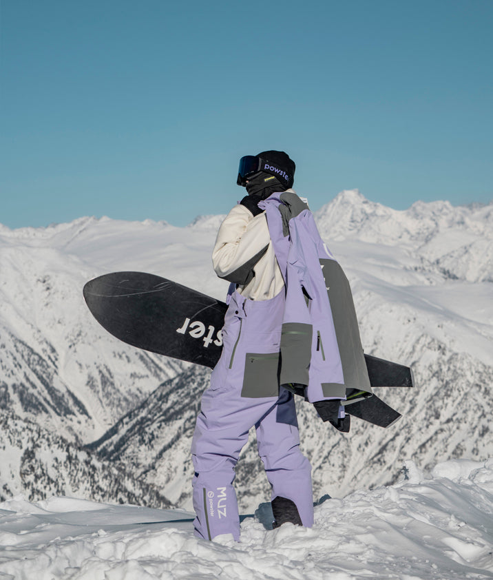 Dermizax [MUZ] 3L Stretch Snowboard Bibs Violet Imperméable